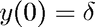 $$ y(0) = \delta $$