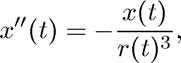 $$ x''(t) = -\frac{x(t)}{r(t)^3}, $$